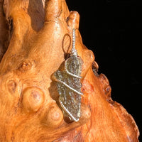 Moldavite Wire Wrapped Pendant Sterling Silver #5699-Moldavite Life