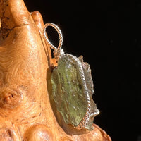 Moldavite Wire Wrapped Pendant Sterling Silver #5700-Moldavite Life