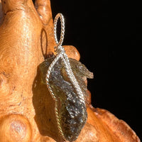 Moldavite Wire Wrapped Pendant Sterling Silver #5708-Moldavite Life