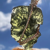 Moldavite Wire Wrapped Pendant Sterling Silver #5712-Moldavite Life