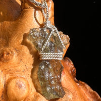 Moldavite Wire Wrapped Pendant Sterling Silver #5720-Moldavite Life