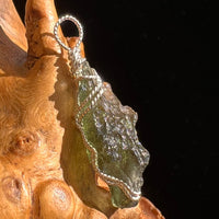 Moldavite Wire Wrapped Pendant Sterling Silver #5727-Moldavite Life