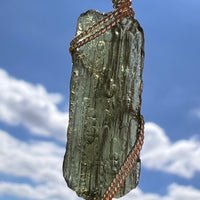 Moldavite Wire Wrapped Pendant Sterling Silver #5730-Moldavite Life
