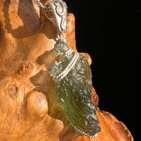 Moldavite Wire Wrapped Pendant Sterling Silver #5744-Moldavite Life