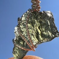 Moldavite Wire Wrapped Pendant Sterling Silver #5769-Moldavite Life