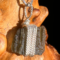 Moldavite Wire Wrapped Pendant Sterling Silver #5773-Moldavite Life