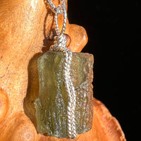 Moldavite Wire Wrapped Pendant Sterling Silver #5781-Moldavite Life