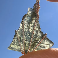 Moldavite Wire Wrapped Pendant Sterling Silver #5787-Moldavite Life