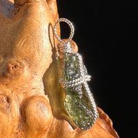 Moldavite Wire Wrapped Pendant Sterling Silver #5791-Moldavite Life