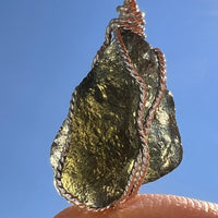 Moldavite Wire Wrapped Pendant Sterling Silver #5793-Moldavite Life