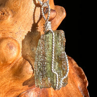 Moldavite Wire Wrapped Pendant Sterling Silver #5794-Moldavite Life