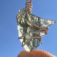 Moldavite Wire Wrapped Pendant Sterling Silver #5798-Moldavite Life