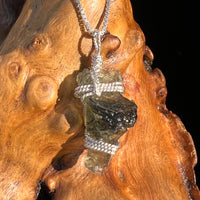 Moldavite Wire Wrapped Pendant Sterling Silver #5800-Moldavite Life