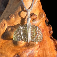 Moldavite Wire Wrapped Pendant Sterling Silver #5801-Moldavite Life