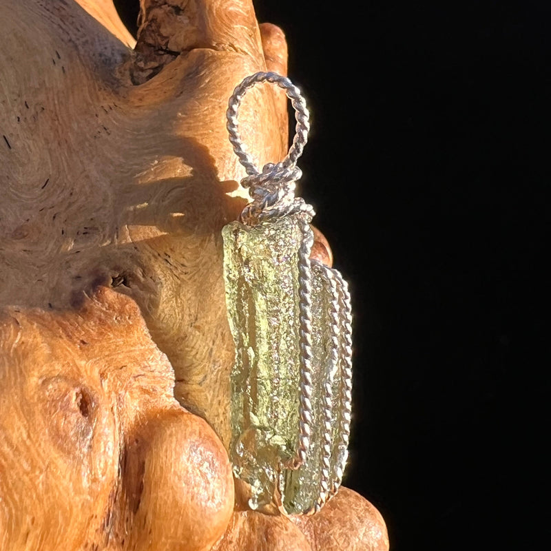 Moldavite Wire Wrapped Pendant Sterling Silver #5802-Moldavite Life