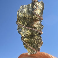 Moldavite Wire Wrapped Pendant Sterling Silver #5809-Moldavite Life