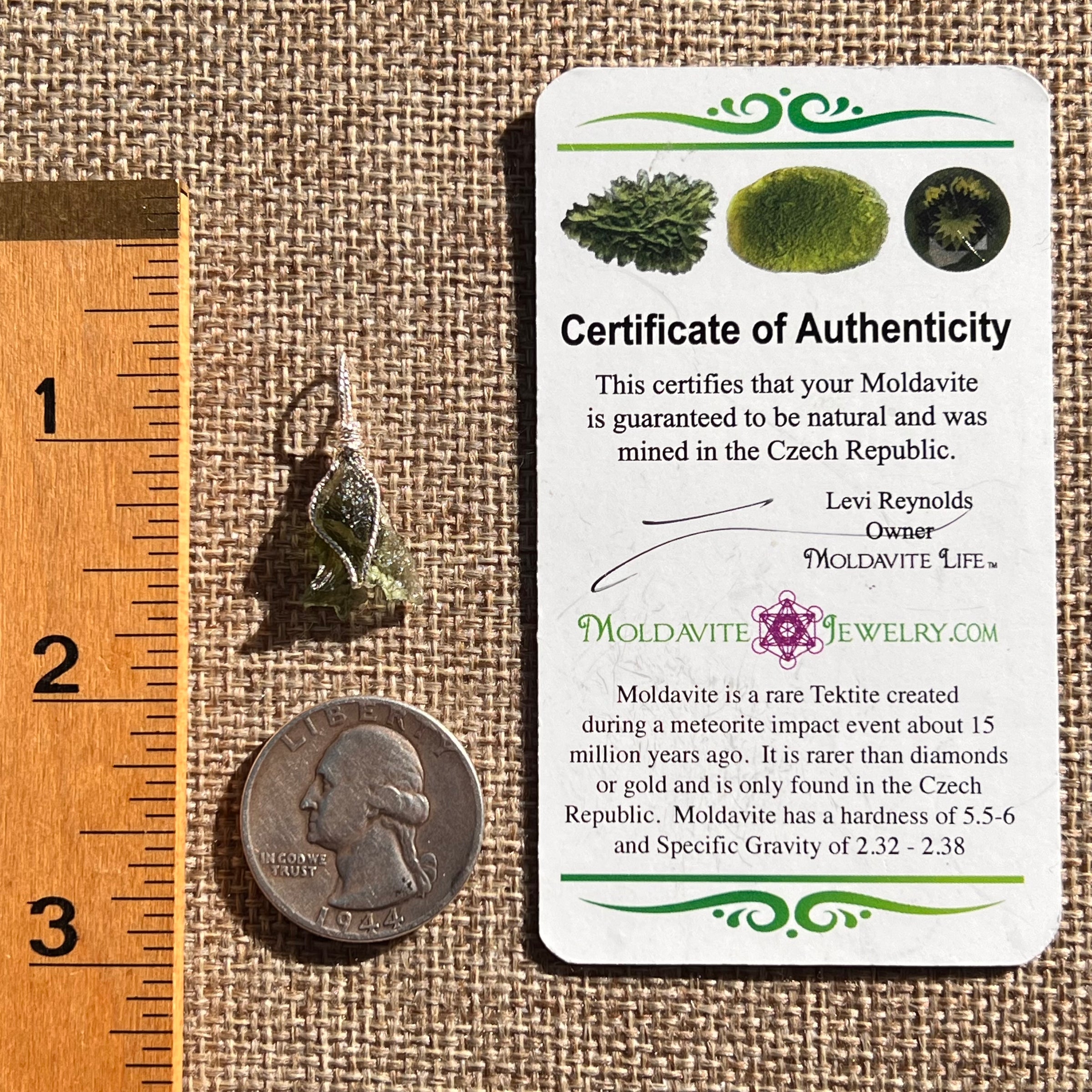 Moldavite Wire Wrapped Pendant Sterling Silver #6800-Moldavite Life