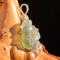 Moldavite Wire Wrapped Pendant Sterling Silver #6804-Moldavite Life