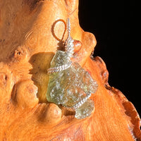 Moldavite Wire Wrapped Pendant Sterling Silver #6804-Moldavite Life
