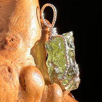 Moldavite Wire Wrapped Pendant Sterling Silver #6818-Moldavite Life