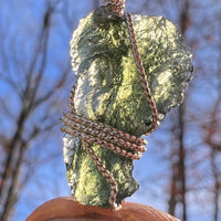 Moldavite Wire Wrapped Pendant Sterling Silver #6823-Moldavite Life