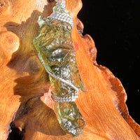 Moldavite Wire Wrapped Pendant Sterling Silver #6852-Moldavite Life