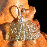 Moldavite Wire Wrapped Pendant Sterling Silver #7846-Moldavite Life