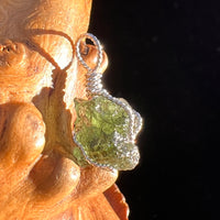 Moldavite Wire Wrapped Pendant Sterling Silver #7848-Moldavite Life