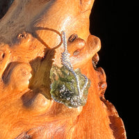 Moldavite Wire Wrapped Pendant Sterling Silver #7848-Moldavite Life