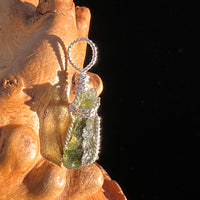 Moldavite Wire Wrapped Pendant Sterling Silver #7850-Moldavite Life