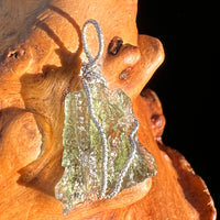 Moldavite Wire Wrapped Pendant Sterling Silver #7855-Moldavite Life