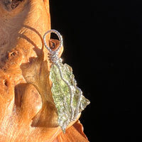 Moldavite Wire Wrapped Pendant Sterling Silver #7855-Moldavite Life