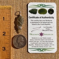 Moldavite Wire Wrapped Pendant Sterling Silver #7856-Moldavite Life