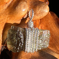 Moldavite Wire Wrapped Pendant Sterling Silver #7857-Moldavite Life