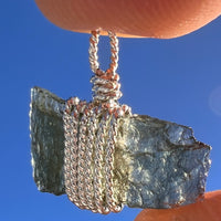 Moldavite Wire Wrapped Pendant Sterling Silver #7857-Moldavite Life