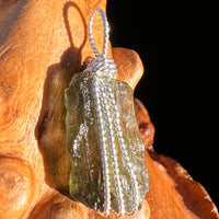 Moldavite Wire Wrapped Pendant Sterling Silver #7858-Moldavite Life