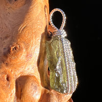 Moldavite Wire Wrapped Pendant Sterling Silver #7858-Moldavite Life