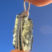 Moldavite Wire Wrapped Pendant Sterling Silver #7858-Moldavite Life