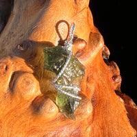 Moldavite Wire Wrapped Pendant Sterling Silver #7860-Moldavite Life