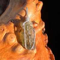 Moldavite Wire Wrapped Pendant Sterling Silver #7863-Moldavite Life