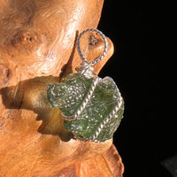 Moldavite Wire Wrapped Pendant Sterling Silver #8153-Moldavite Life
