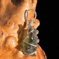 Moldavite Wire Wrapped Pendant Sterling Silver #8154-Moldavite Life