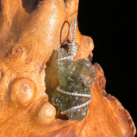 Moldavite Wire Wrapped Pendant Sterling Silver #8154-Moldavite Life