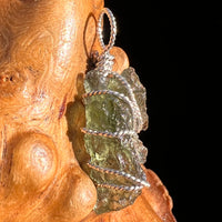 Moldavite Wire Wrapped Pendant Sterling Silver #8155-Moldavite Life