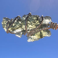 Moldavite Wire Wrapped Pendant Sterling Silver #8155-Moldavite Life