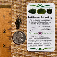 Moldavite Wire Wrapped Pendant Sterling Silver #8155-Moldavite Life