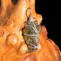 Moldavite Wire Wrapped Pendant Sterling Silver #8155-Moldavite Life