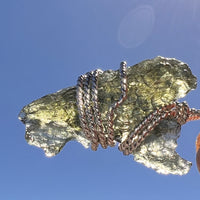 Moldavite Wire Wrapped Pendant Sterling Silver #8156-Moldavite Life