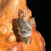 Moldavite Wire Wrapped Pendant Sterling Silver #8156-Moldavite Life