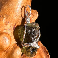 Moldavite Wire Wrapped Pendant Sterling Silver #8159-Moldavite Life